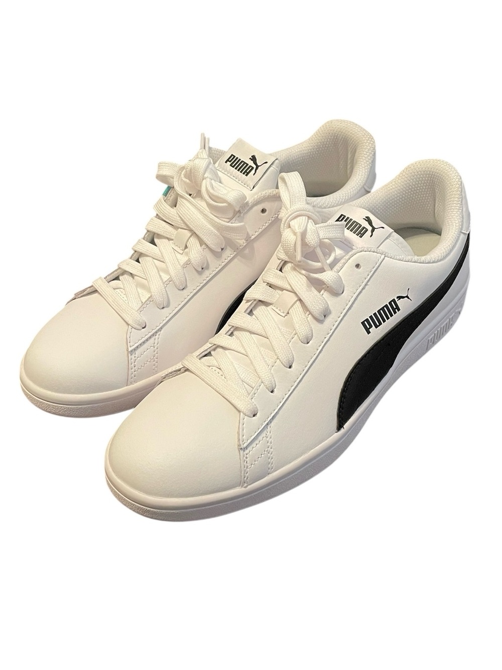 Puma Men's White Black Smash v2 Soft Foam Optimal Comfort Sneakers Size 8.5 - Picture 2 of 8
